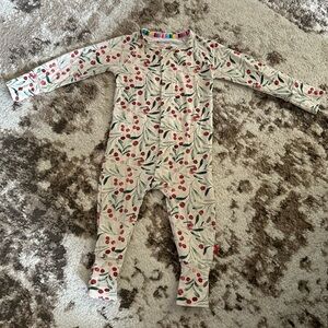 Magnetic Me convertible Long-Sleeve Footie - White with Red